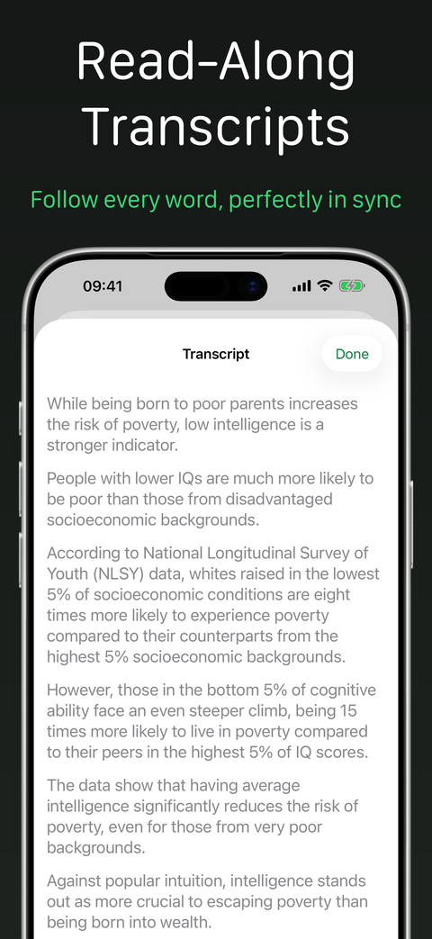 Transcript on iPhone