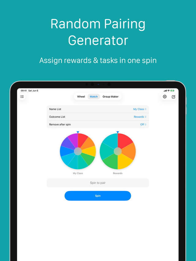 Name Wheel on iPad