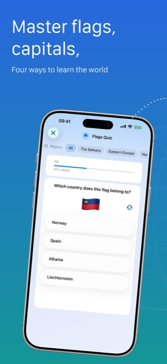 miniAtlas Flags Quiz on iPhone