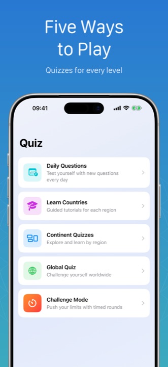 miniAtlas Quiz on iPhone