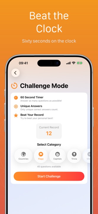 miniAtlas Challenge Mode on iPhone