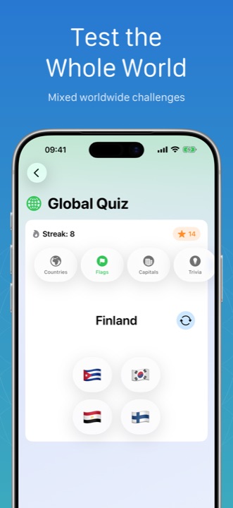 miniAtlas Global Quiz on iPhone