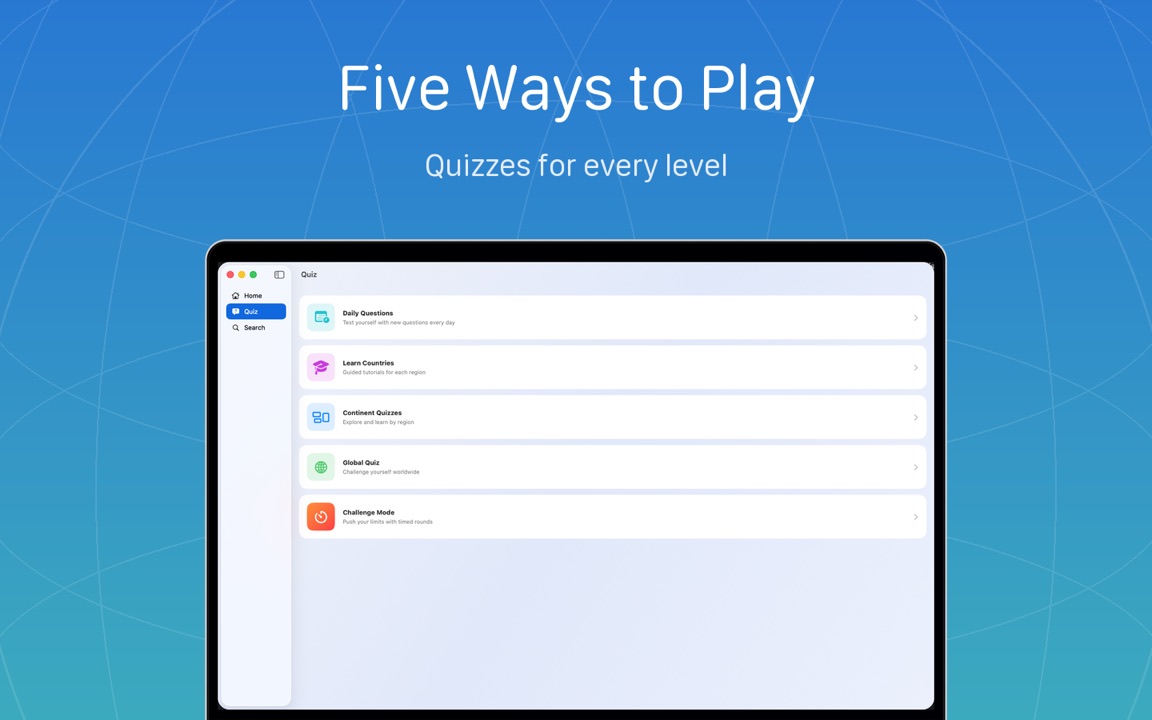 miniAtlas Quiz on Mac