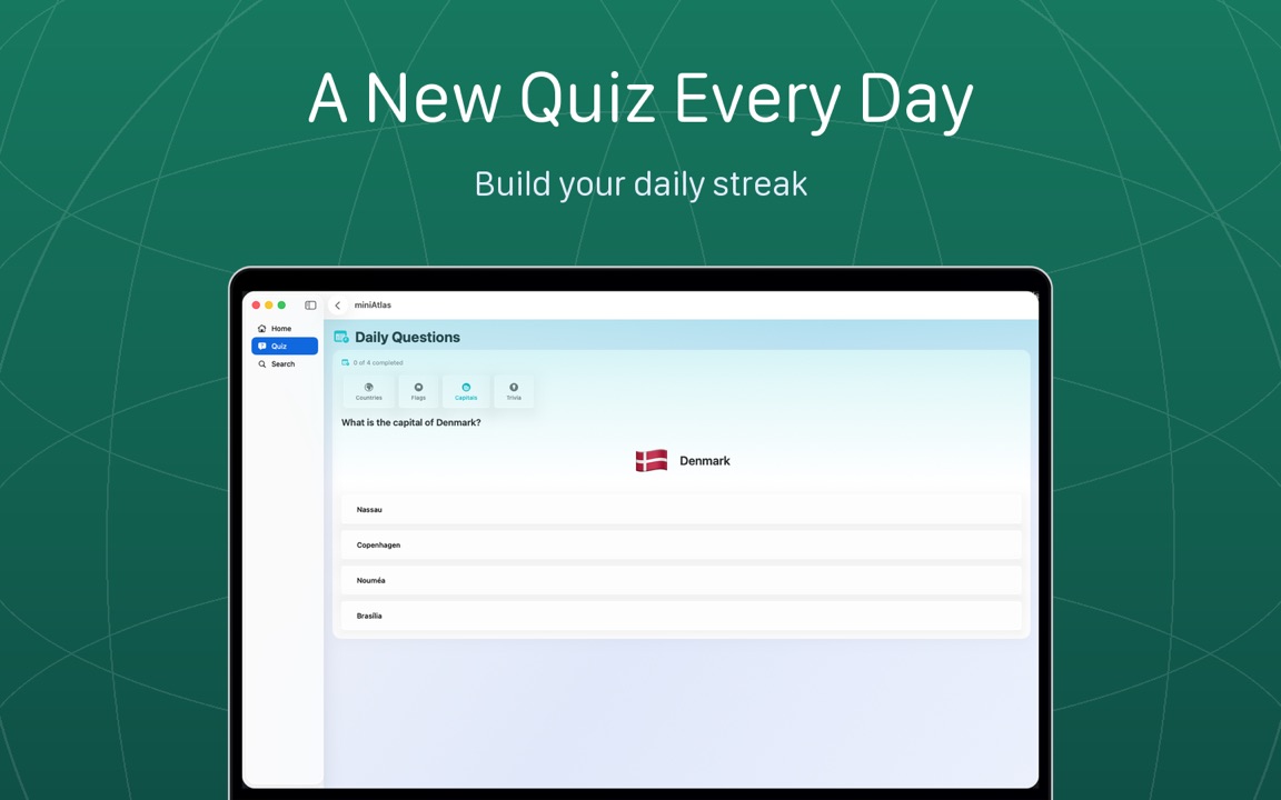 miniAtlas Daily Question on Mac