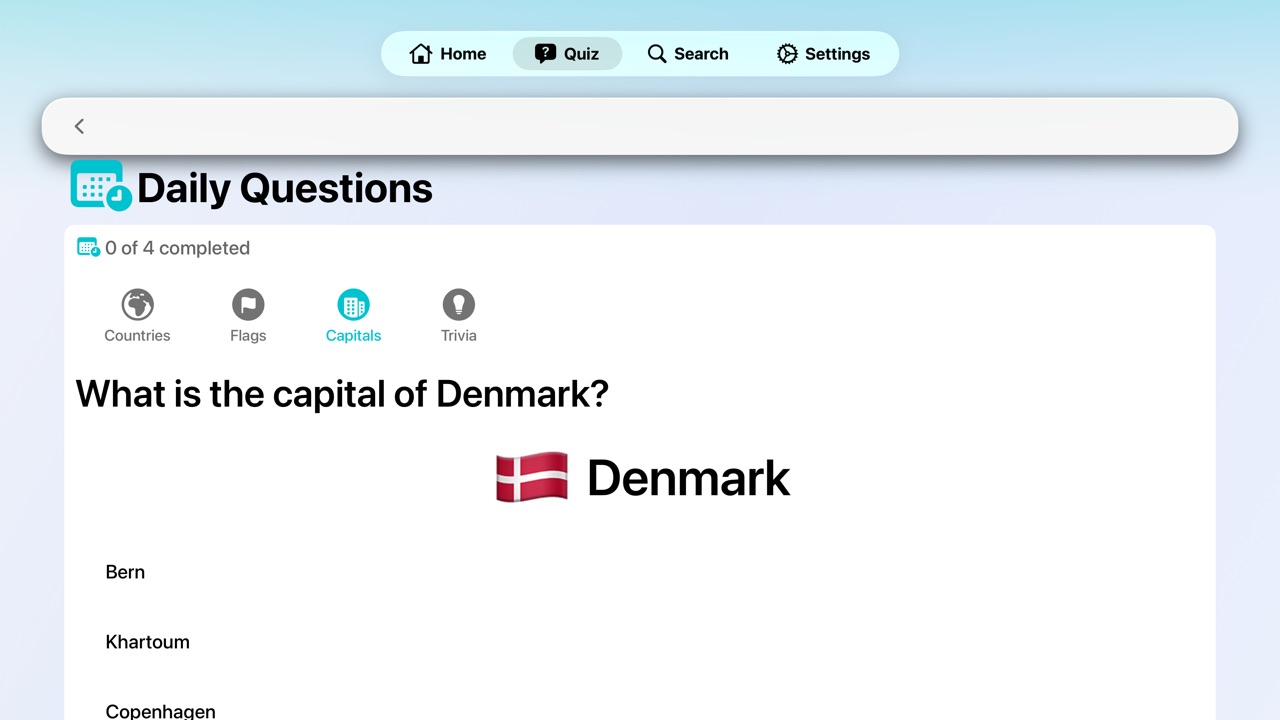 miniAtlas Daily Question on Apple TV