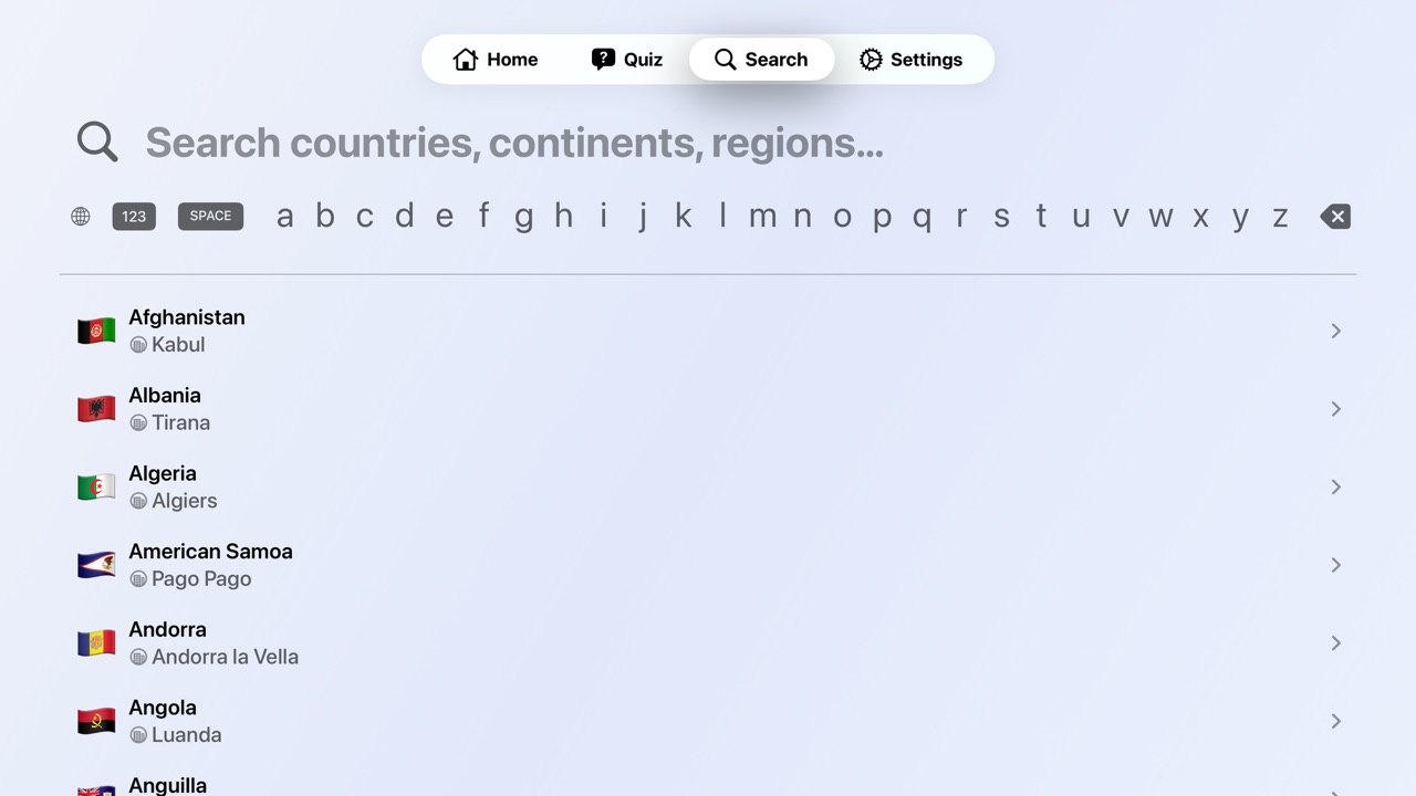 miniAtlas Search on Apple TV