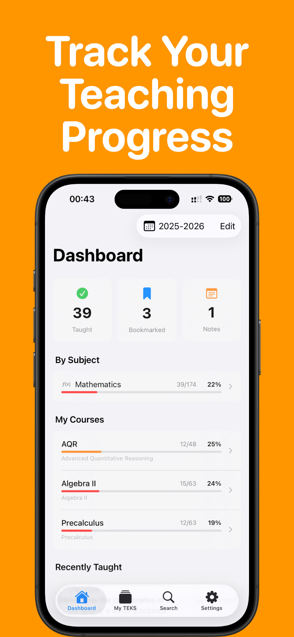 Track Your Teaching Progress