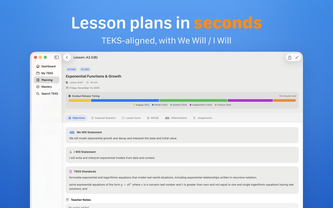 myTEKS on Mac