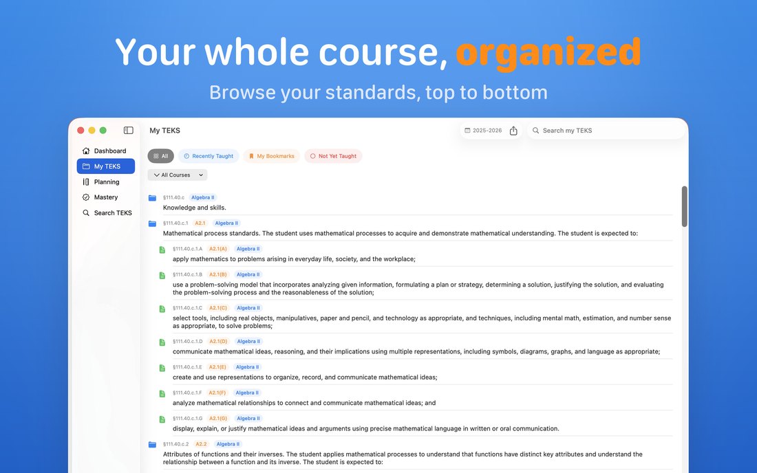 Browse your whole course on Mac