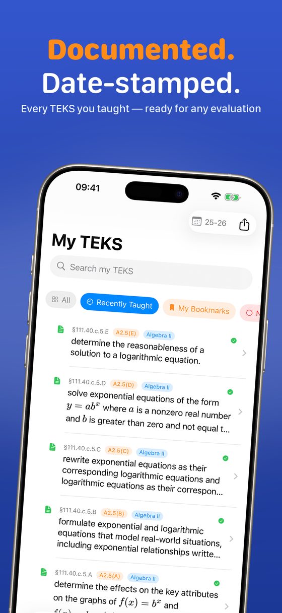 myTEKS on iPhone