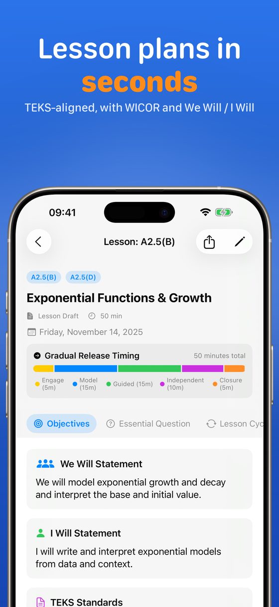 myTEKS on iPhone